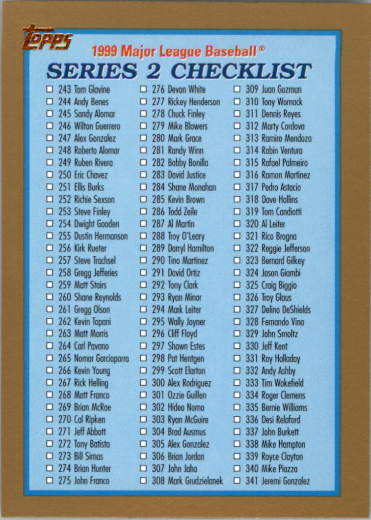 1999 Topps Baseball Card Pick (Base) 275-463 - Picture 352 of 355