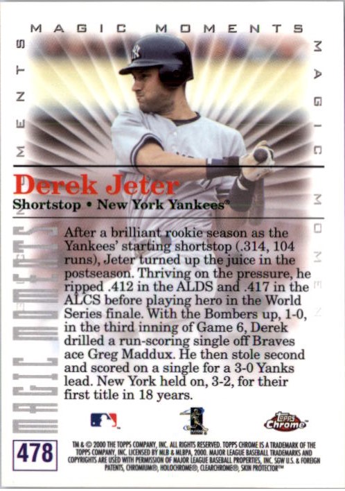 2000 Topps Chrome #478D D.Jeter MM Wins 1996 WS