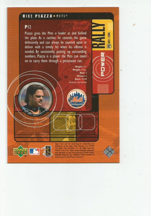 2000 Upper Deck Power Rally #P12 Mike Piazza back image