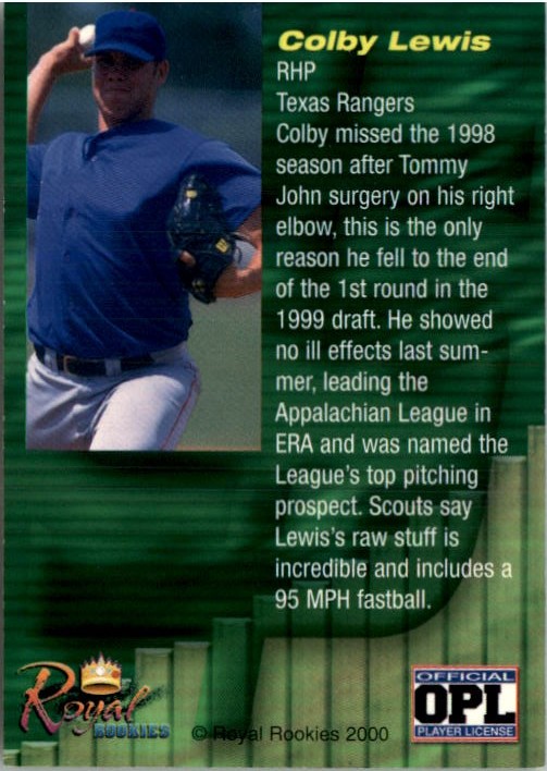 2000 Royal Rookies Futures High Yield Autographs #6 Colby Lewis