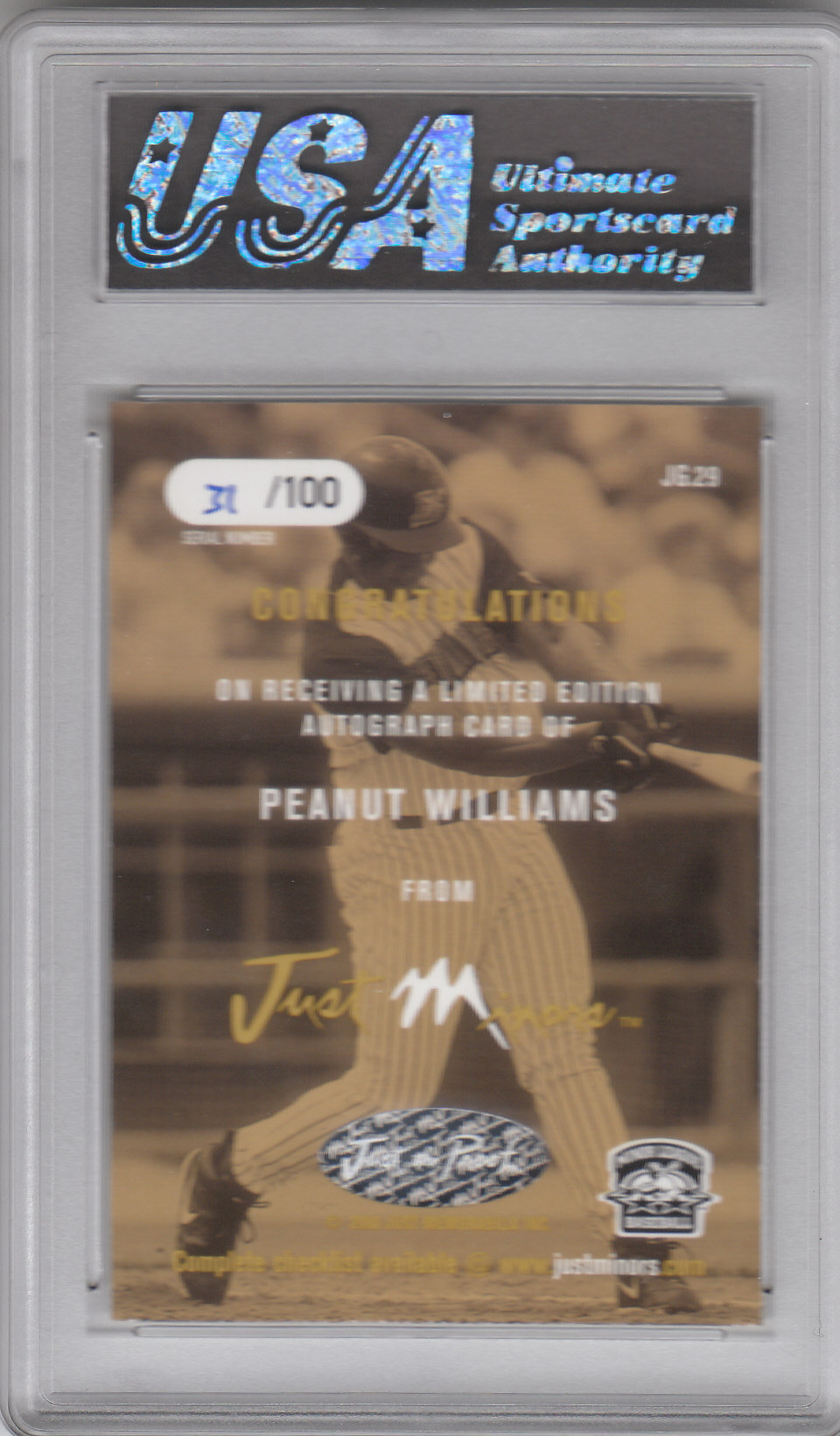 2000 Just Graphs #JG29 Peanut Williams GR back image