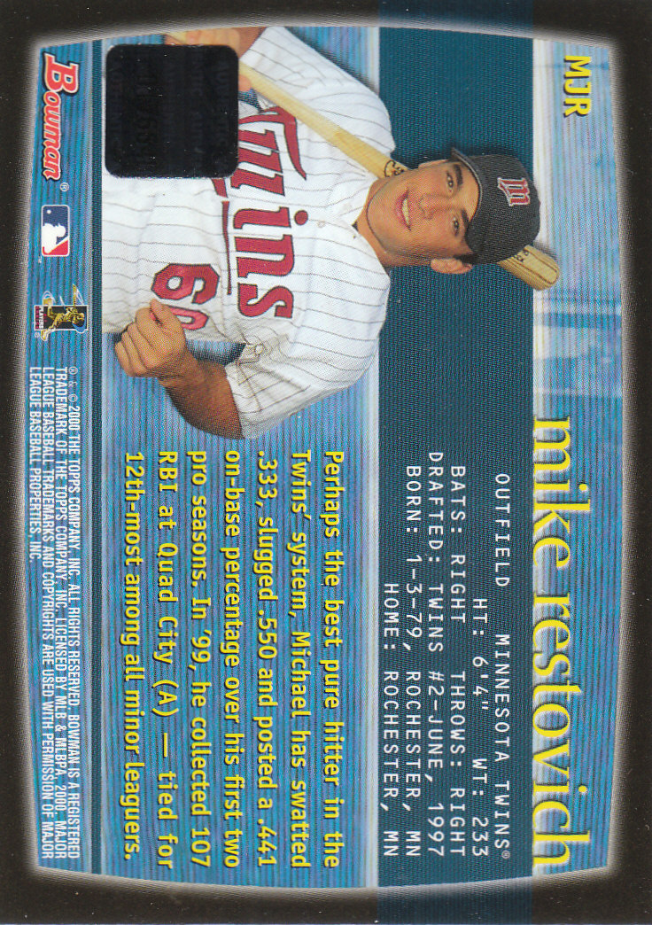2000 Bowman Baseball "Insert" Cards - Picture 7 of 64