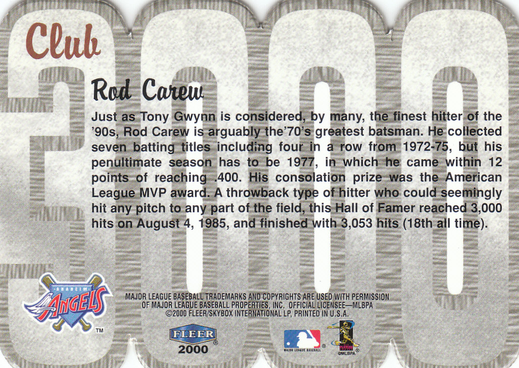 2000 Fleer Baseball "Club 3000" Insert Cards - Picture 13 of 23