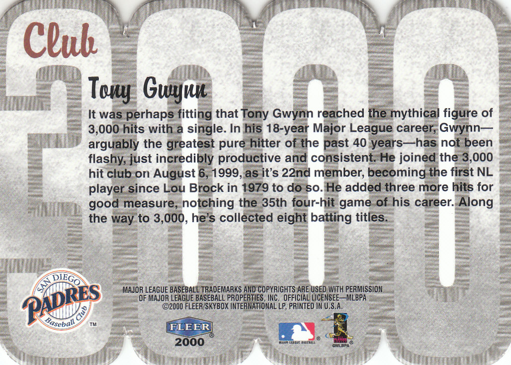 2000 Fleer Baseball "Club 3000" Insert Cards - Picture 21 of 23