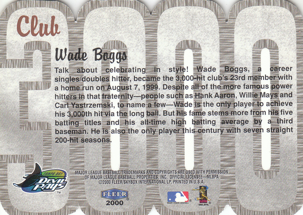 2000 Fleer Baseball "Club 3000" Insert Cards - Picture 23 of 23