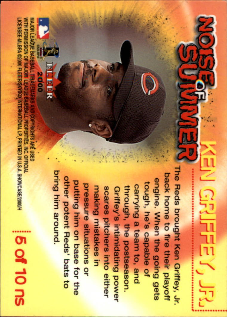 2000 Fleer Showcase Noise of Summer #5 Ken Griffey Jr. back image