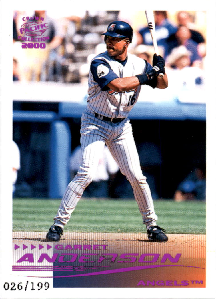 2000 Pacific Crown Collection Holographic Purple #1 Garret Anderson