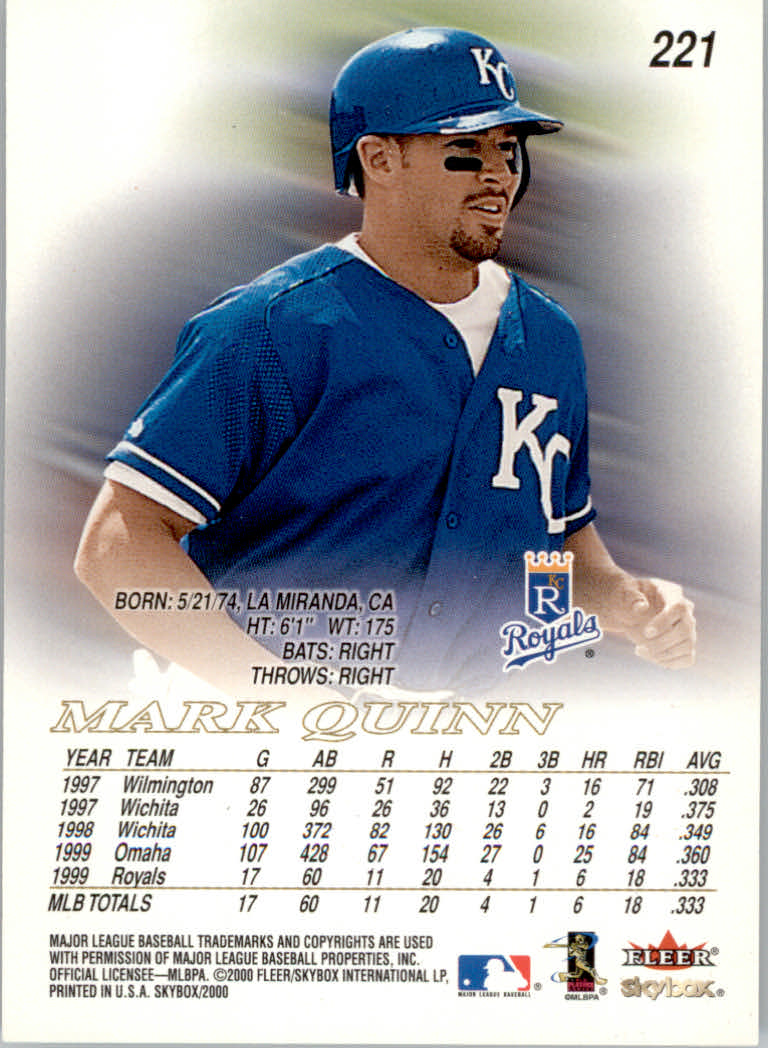 2000 Skybox Baseball "Main Set" Prospects and Short Print Cards #201 TO #250 - Picture 58 of 146