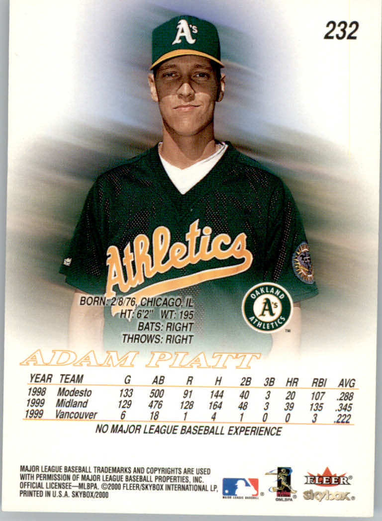 2000 Skybox Baseball "Main Set" Prospects and Short Print Cards #201 TO #250 - Picture 88 of 146