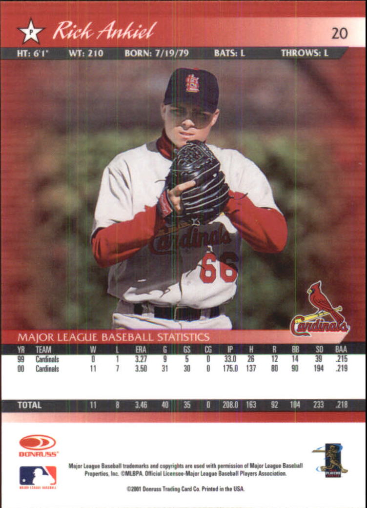 2001 Donruss Baseball's Best Silver #20 Rick Ankiel back image