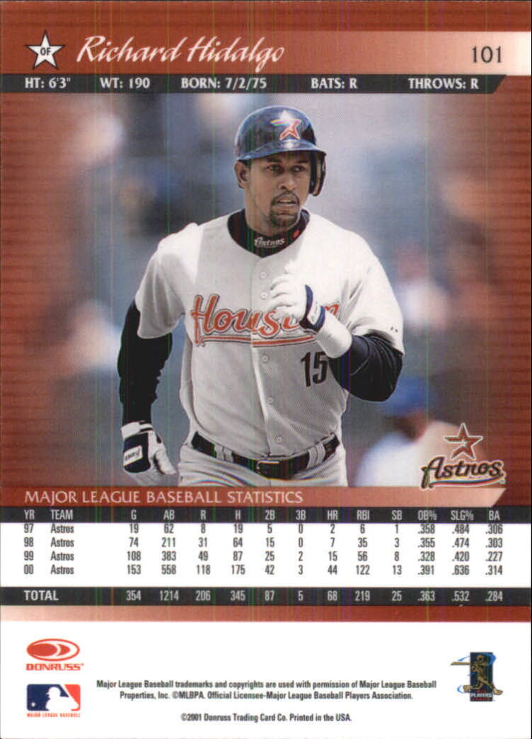 2001 Donruss Baseball's Best Silver #101 Richard Hidalgo back image