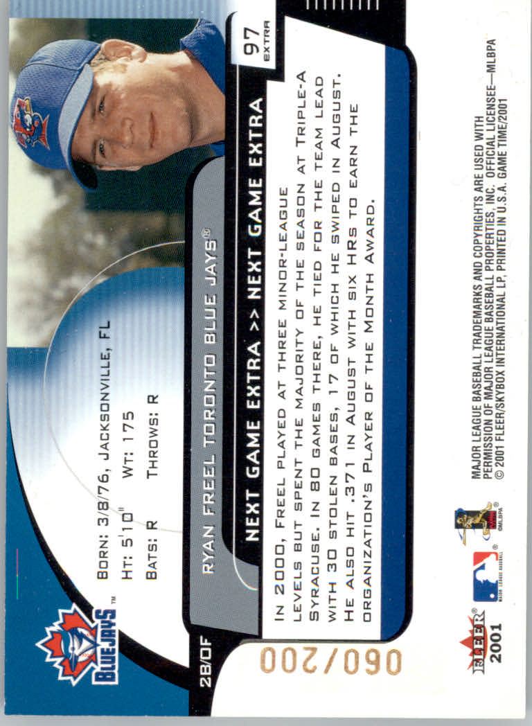 2001 Fleer Game Time Baseball "Insert and Parallel" Cards - Picture 13 of 19