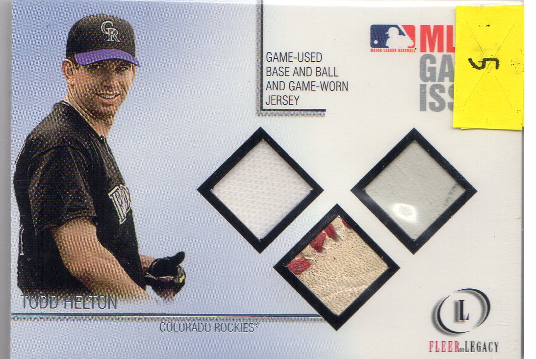 2001 Fleer Legacy MLB Game Issue Base-Ball-Jersey #5 Todd Helton