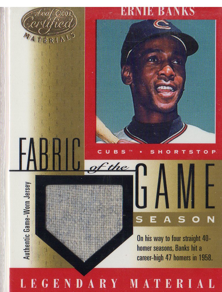 2001 Leaf Certified Materials Fabric of the Game #11SN Ernie Banks/47