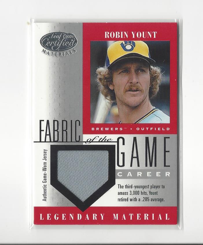 2001 Leaf Certified Materials Fabric of the Game #35CR Robin Yount/126