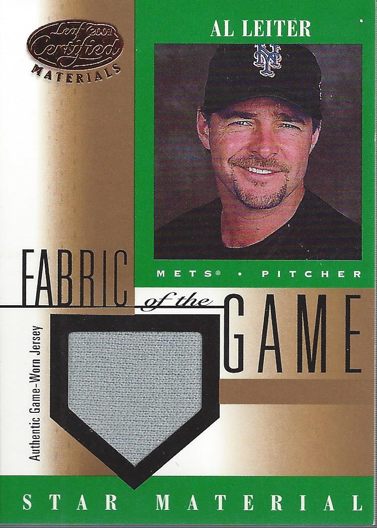 2001 Leaf Certified Materials Fabric of the Game #94BA Al Leiter