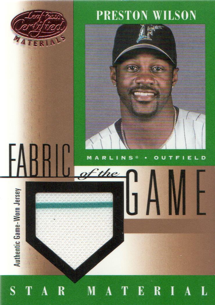 2001 Leaf Certified Materials Fabric of the Game #103BA Preston Wilson