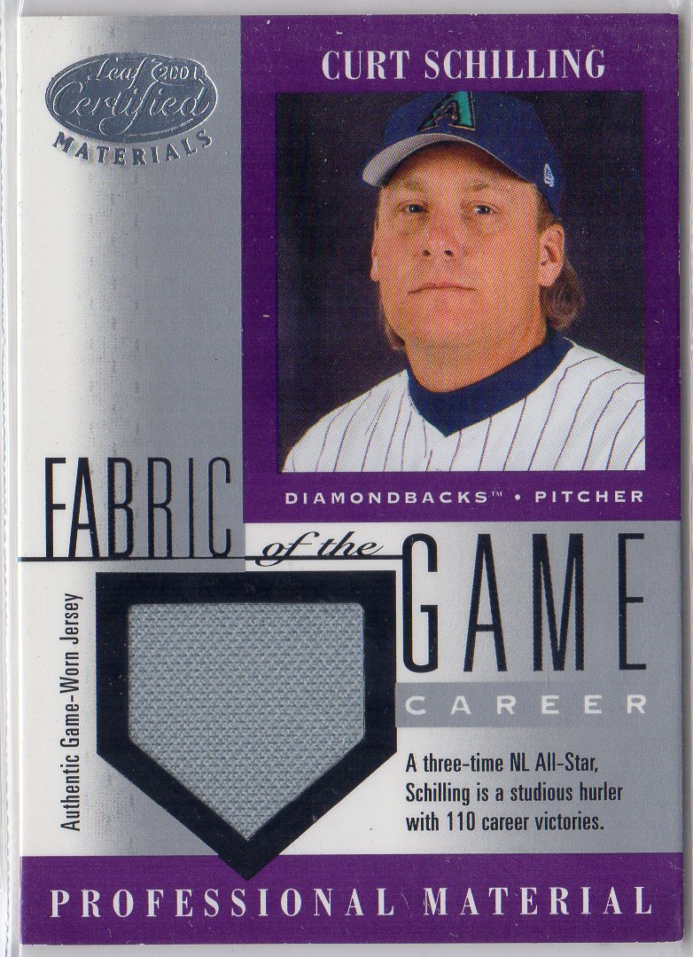 2001 Leaf Certified Materials Fabric of the Game #111CR Curt Schilling/110