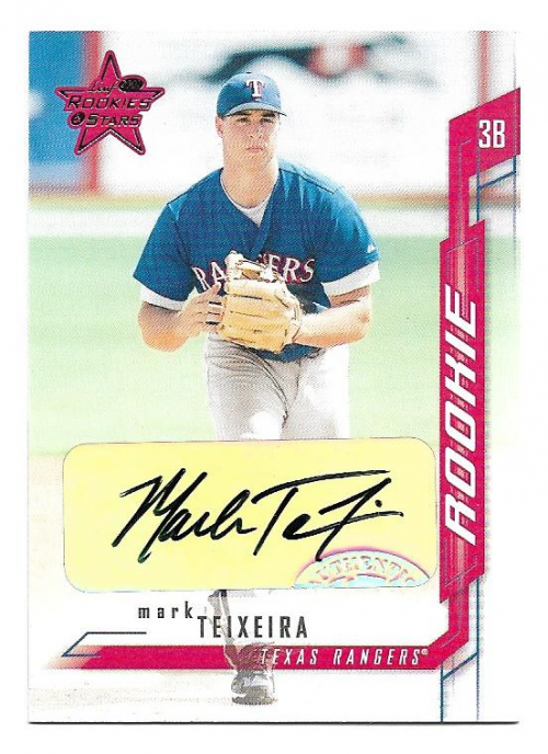 2001 Leaf Rookies and Stars Autographs #221 Mark Teixeira/100 *