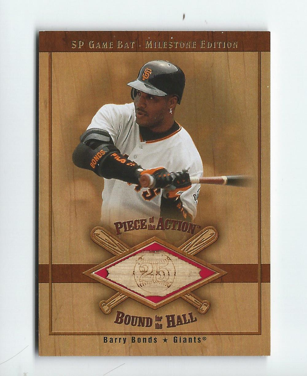 2001 SP Game Bat Milestone Piece of Action Bound for the Hall #BBB Barry Bonds