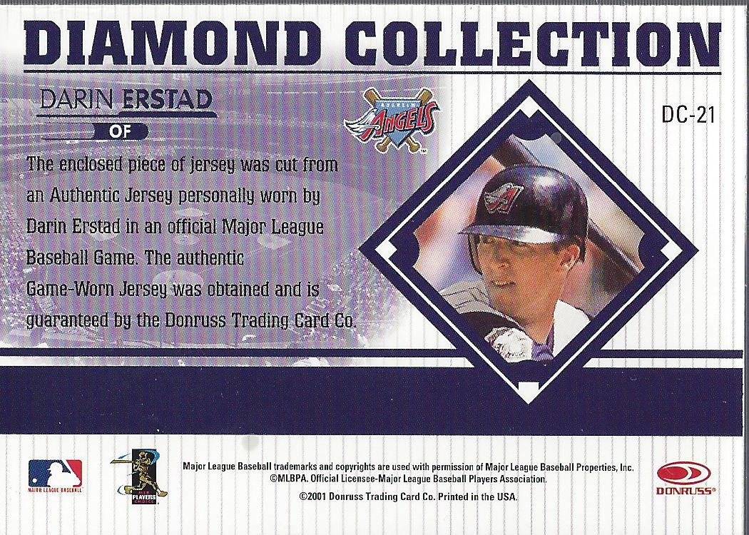 2001 Studio Diamond Collection #DC21 Darin Erstad back image