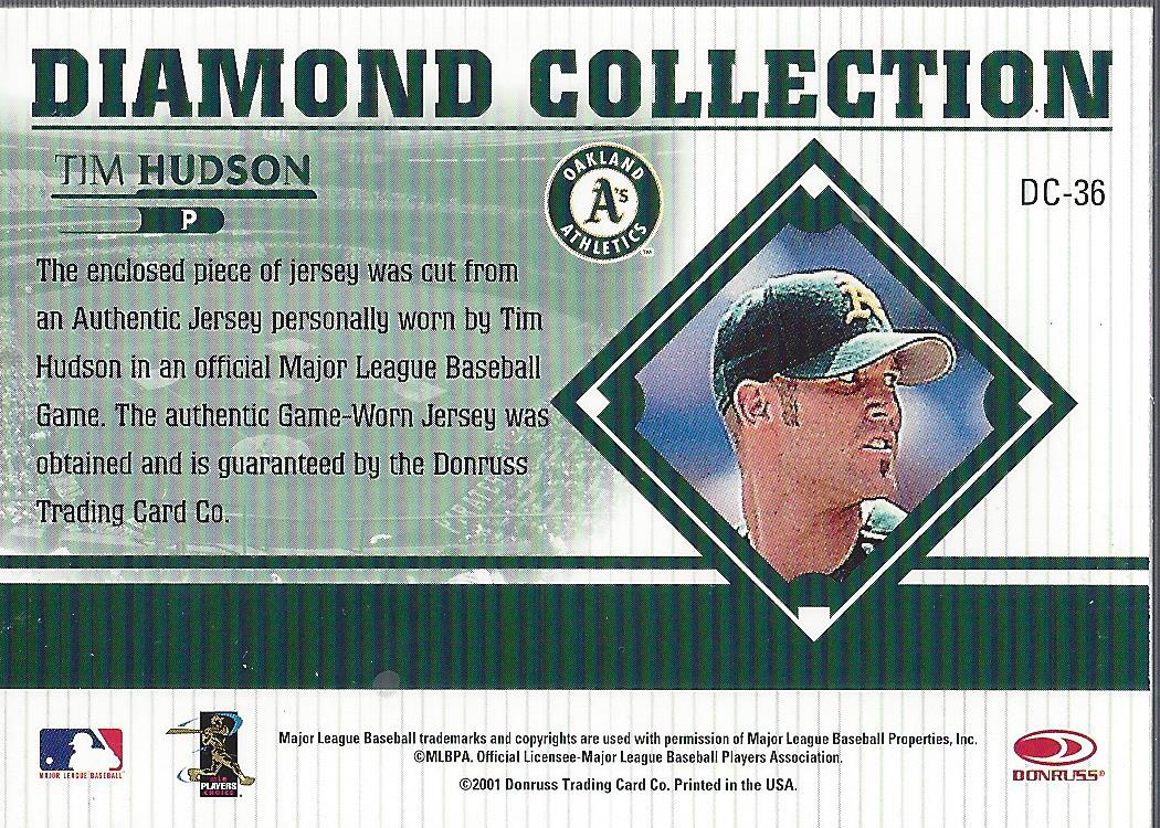 2001 Studio Diamond Collection #DC36 Tim Hudson back image