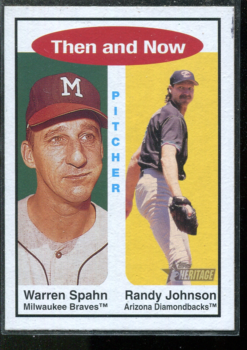2001 Topps Heritage Then and Now #TH10 W.Spahn/R.Johnson