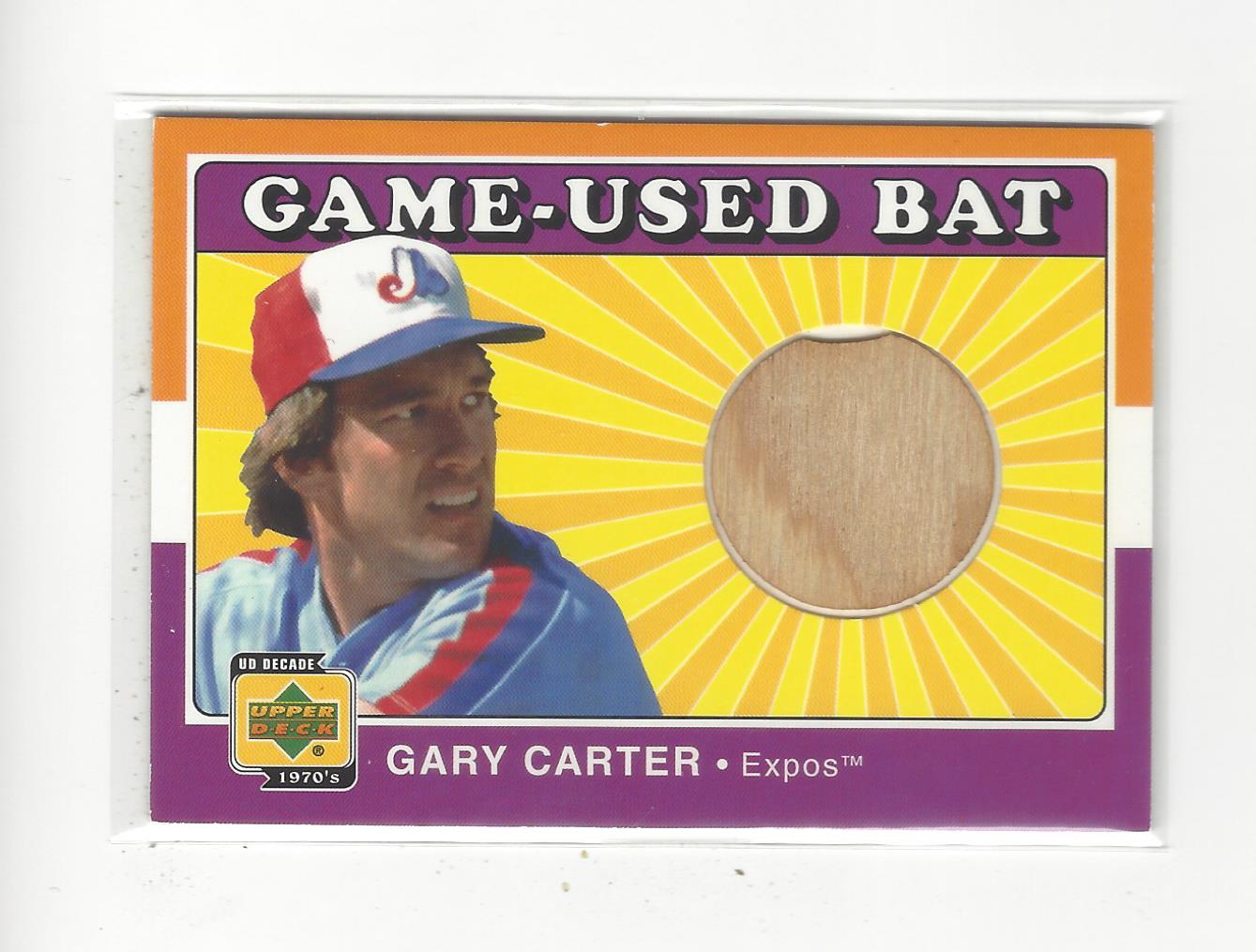 2001 Upper Deck Decade 1970's Game Bat #BGC Gary Carter