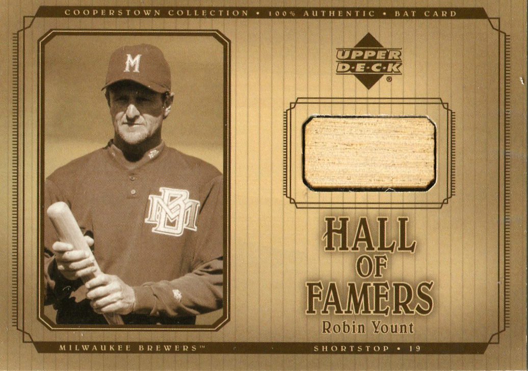 2001 Upper Deck Hall of Famers Game Bat #BRY Robin Yount DP