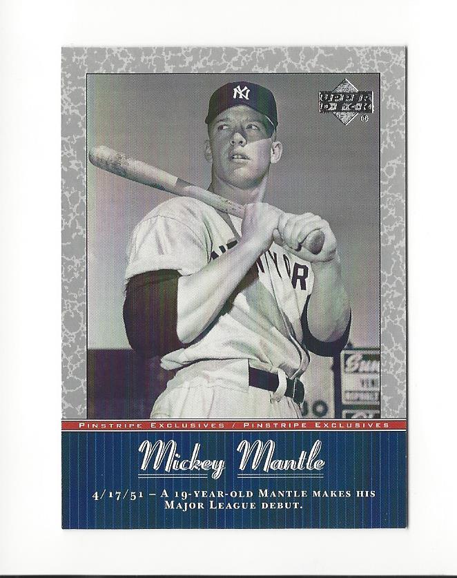 2001 UD Baseball Mickey Mantle Pinstripe Exclusives Insert Singles - You Choose - 第 8/66 張圖片