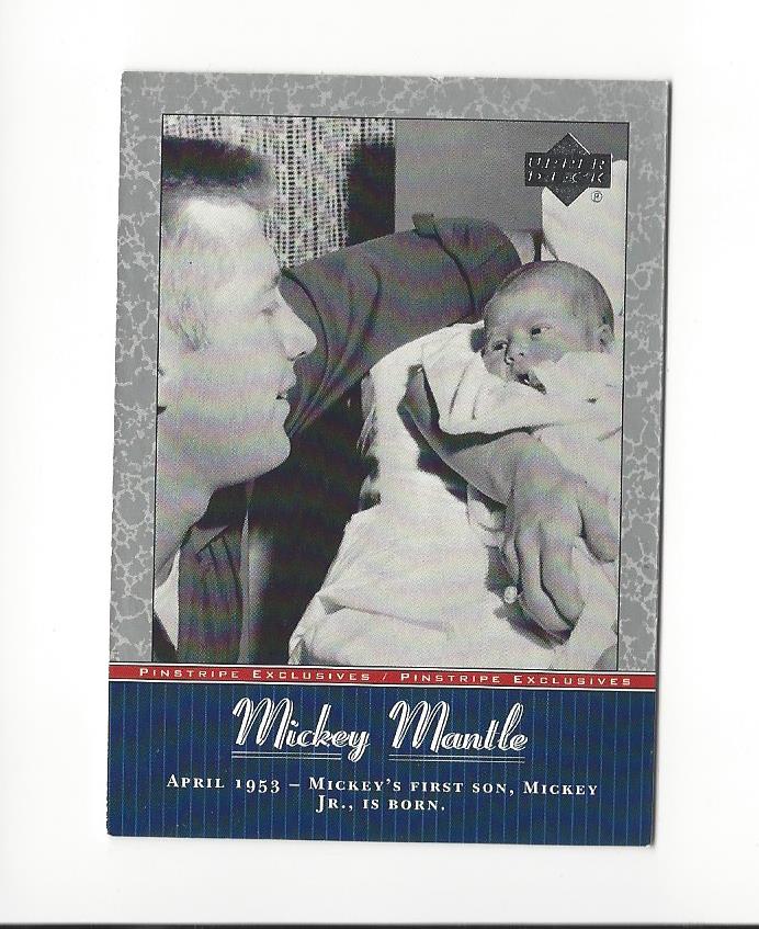 2001 Upper Deck Pinstripe Exclusives Mantle #MM14 Mickey Mantle