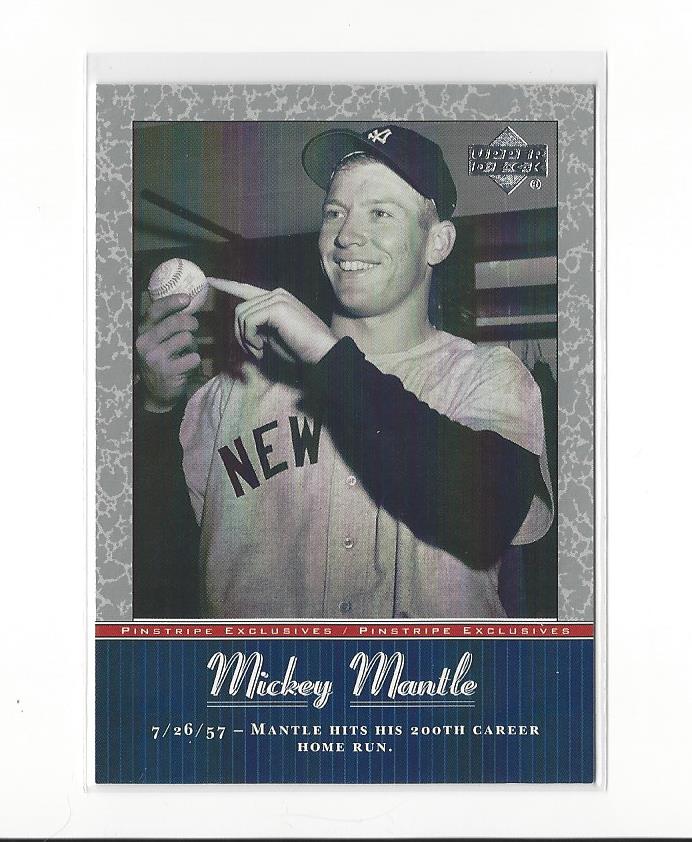 2001 UD Baseball Mickey Mantle Pinstripe Exclusives Insert Singles - You Choose - 第 28/66 張圖片