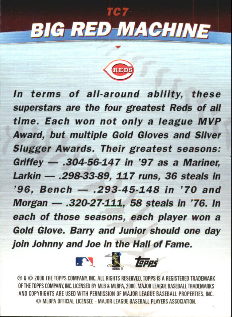 2001 Topps Combos #TC7 Big Red Machine back image