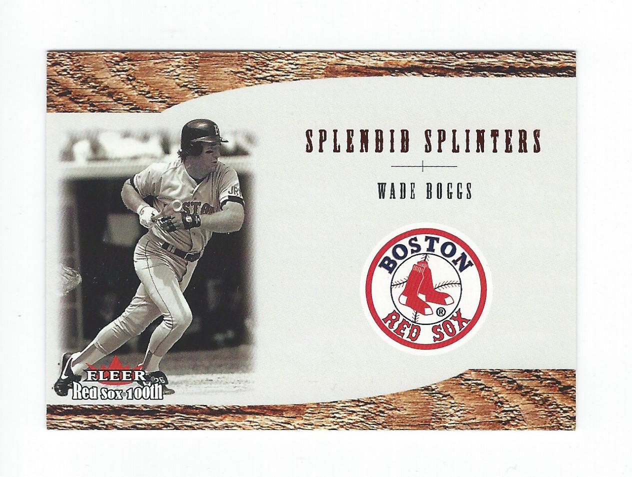 2001 Fleer Red Sox 100th Splendid Splinters #SS6 Wade Boggs