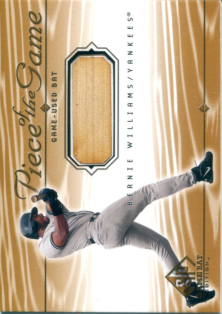2001 SP Game Bat Edition Piece of the Game #BW Bernie Williams
