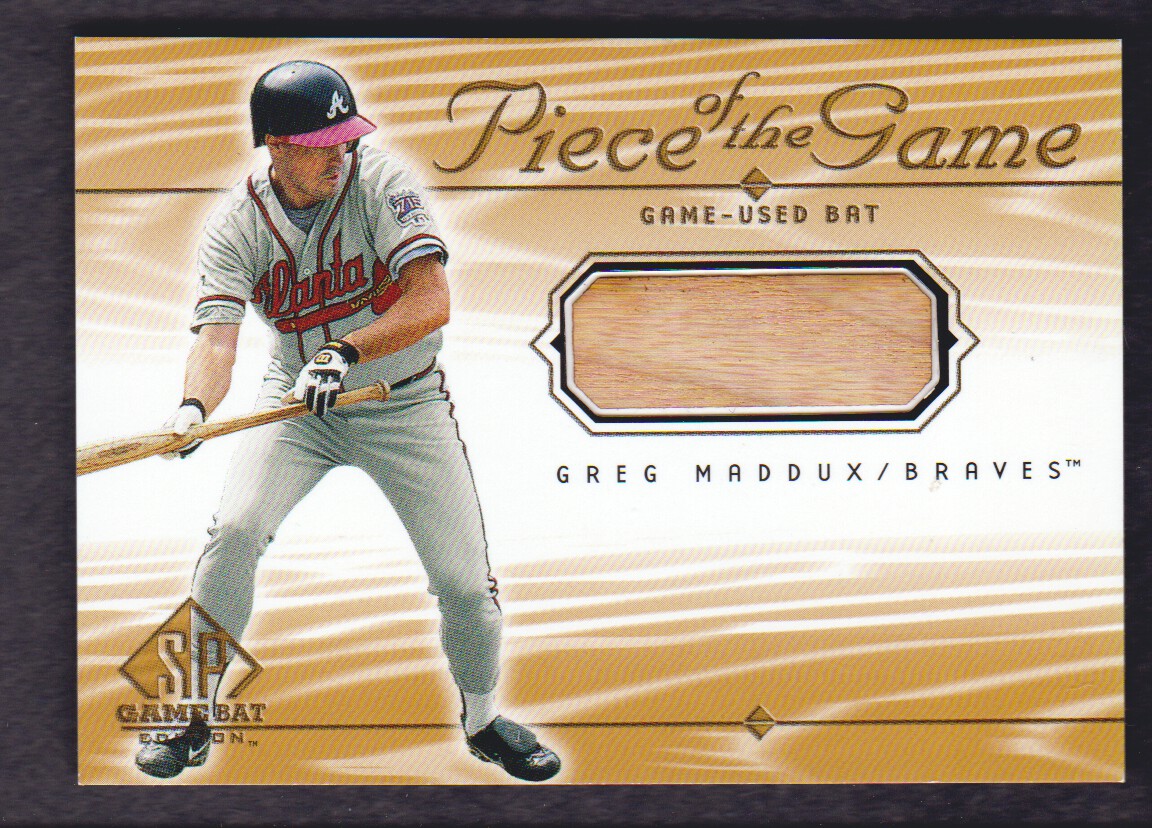 2001 SP Game Bat Edition Piece of the Game #GM Greg Maddux