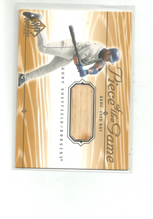 2001 SP Game Bat Edition Piece of the Game #GS Gary Sheffield