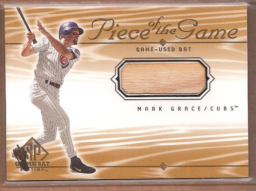 2001 SP Game Bat Edition Piece of the Game #MG Mark Grace