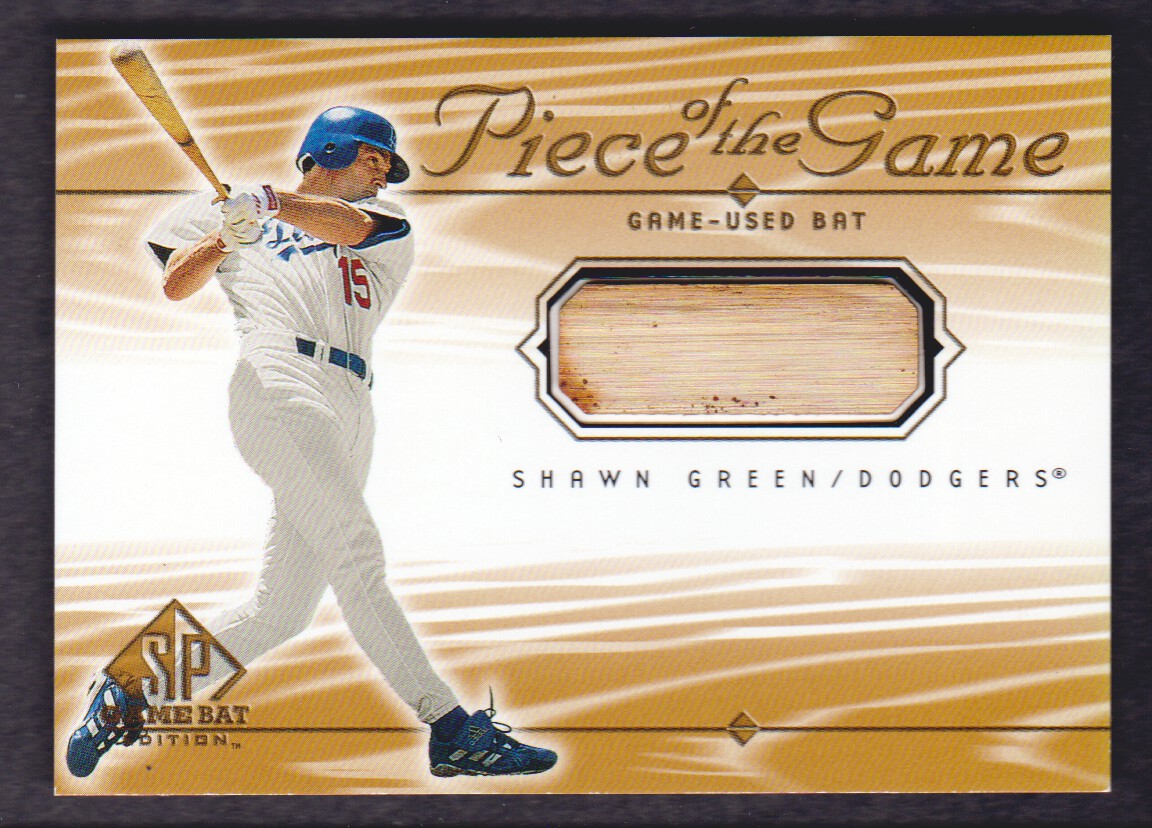2001 SP Game Bat Edition Piece of the Game #SG Shawn Green