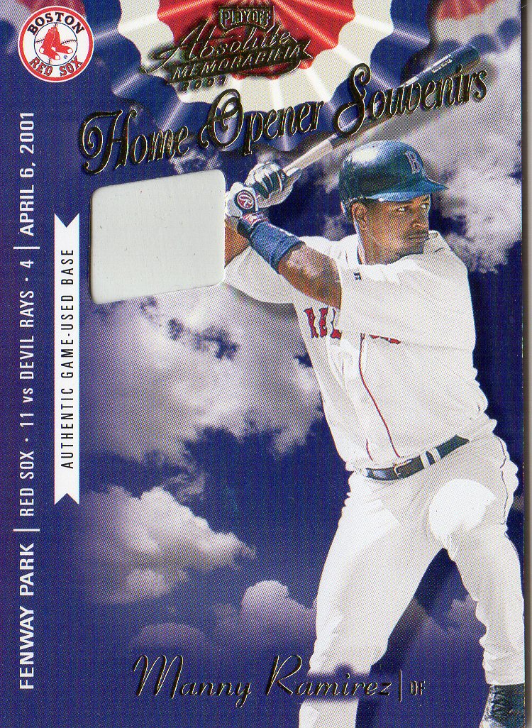 2001 Absolute Memorabilia Home Opener Souvenirs #OD12 Manny Ramirez Sox