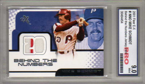 2001 E-X Behind the Numbers Game Jersey #BH16 Mike Schmidt