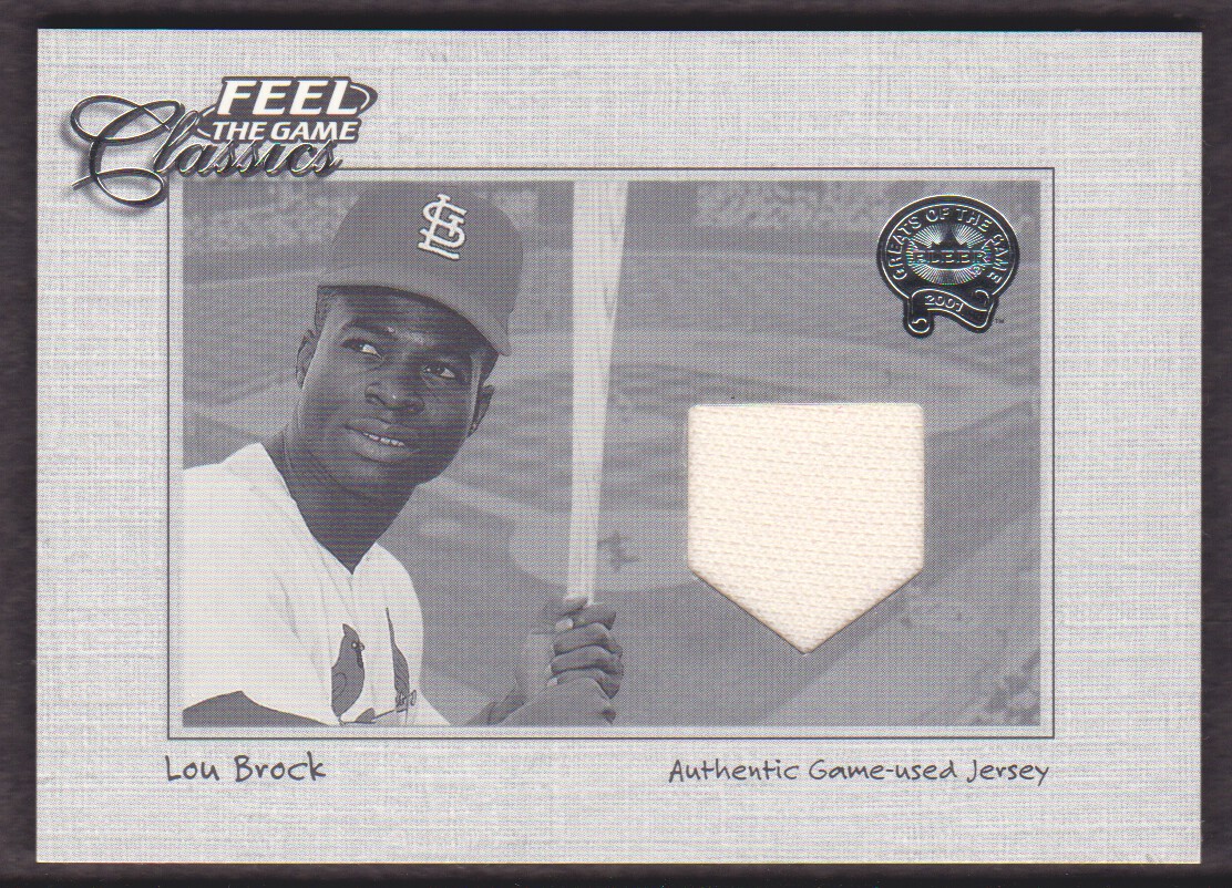 2001 Greats of the Game Feel the Game Classics #3 Lou Brock Jsy