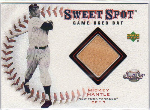 2001 Sweet Spot Game Bat #BMM Mickey Mantle