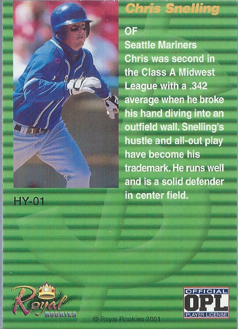 2001 Royal Rookies Futures High Yield Autographs #HY1 Chris Snelling back image
