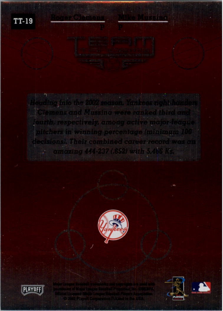 2002 Absolute Memorabilia Team Tandems BASEBALL You Pick - Picture 16 of 25