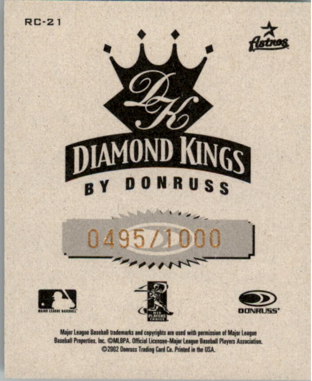 2002 Diamond Kings T204 #RC21 Lance Berkman back image