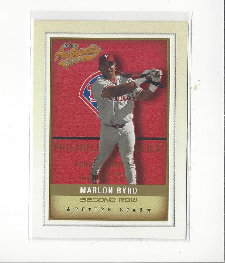 2002 Fleer Authentix Second Row #148 Marlon Byrd FS