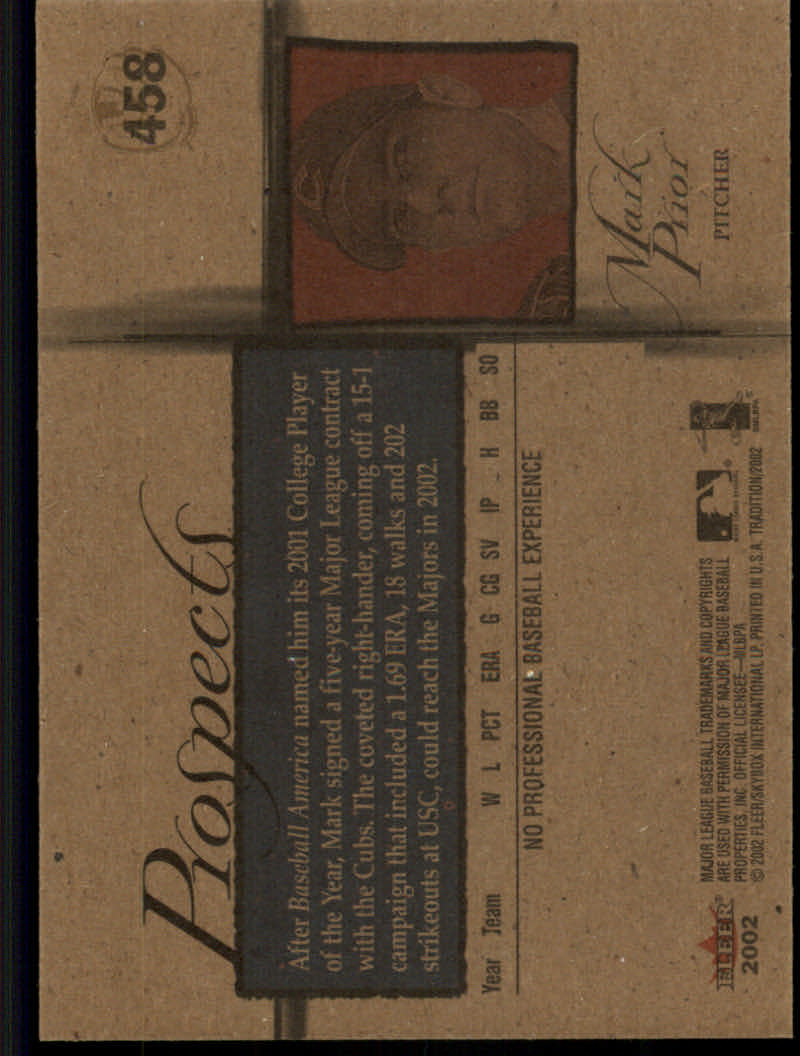 2002 Fleer Tradition Baseball "Main Set" Base Cards #251 to #500 - Picture 405 of 489