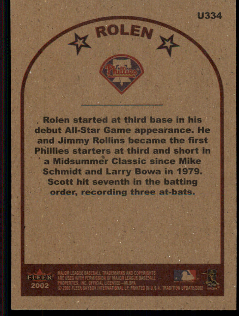 2002 Fleer Tradition Update Baseball "Main Set" Base Cards #U201 to #U400 - Picture 251 of 376