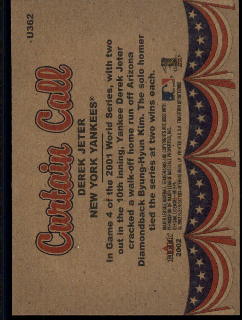 2002 Fleer Tradition Update Baseball "Main Set" Base Cards #U201 to #U400 - Picture 303 of 376